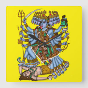 Goddess Mahakali Square Wall Clock