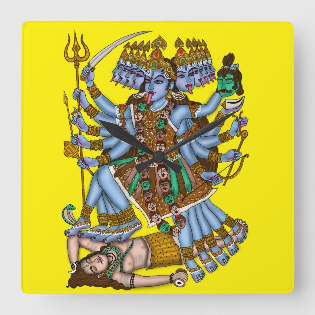 Goddess Mahakali  Square Wall Clock (Front)