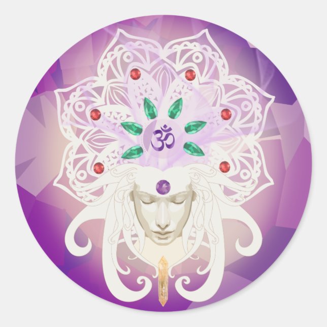 Goddess Meditation Om Sticker (Front)
