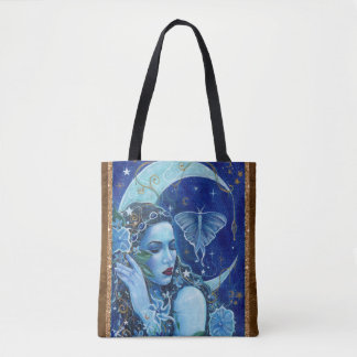 Goddess moon art by Renee Lavoie Tote Bag