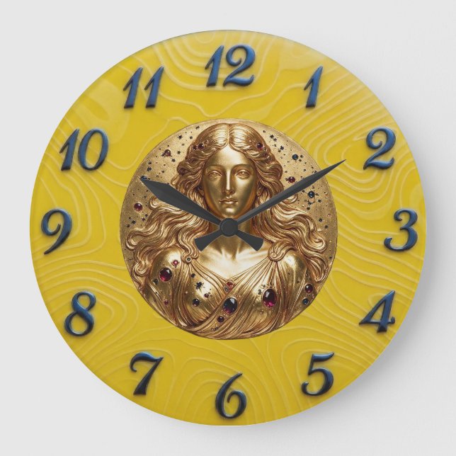 Goddess Nyx Lemon Dial Large Clock (Front)
