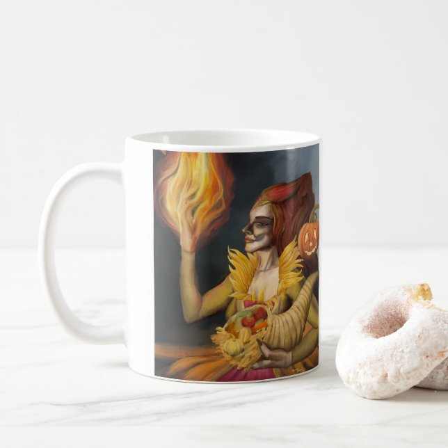 Goddess of Autumn Coffee Mug (With Donut)