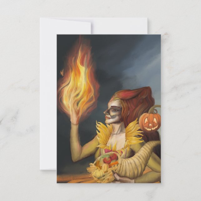 Goddess of Autumn Thank You Card (Front)
