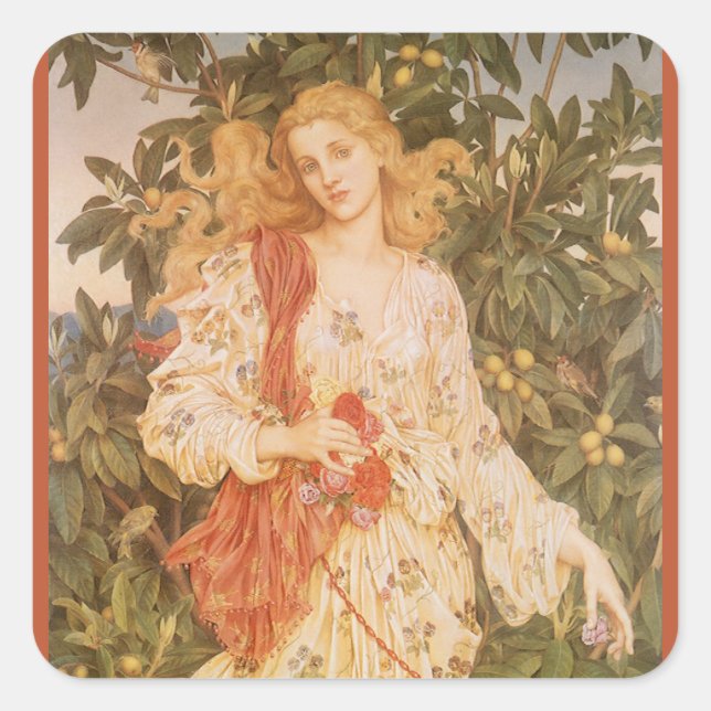 Goddess of Blossoms and Flowers, Flora by Morgan Square Sticker (Front)