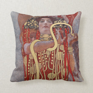 Goddess of Health, Hygieia (Salus), Gustav Klimt Cushion