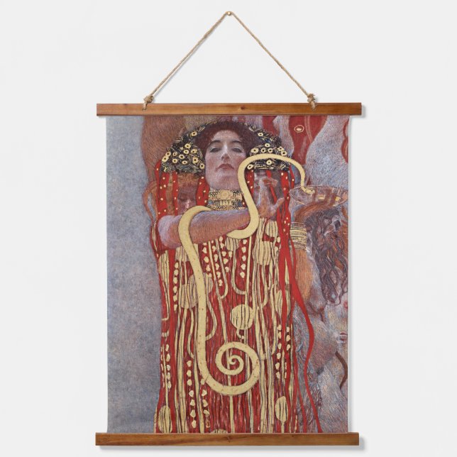 Goddess of Health, Hygieia (Salus), Gustav Klimt Hanging Tapestry (Front)