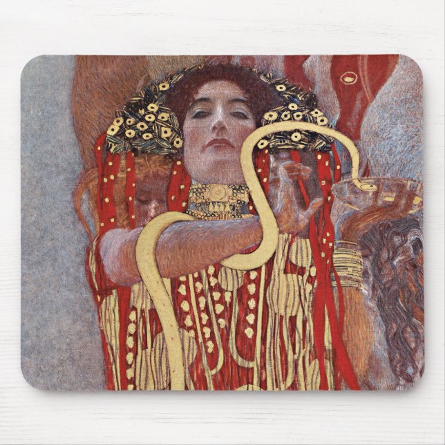 Goddess of Health, Hygieia (Salus), Gustav Klimt Mouse Pad (Front)