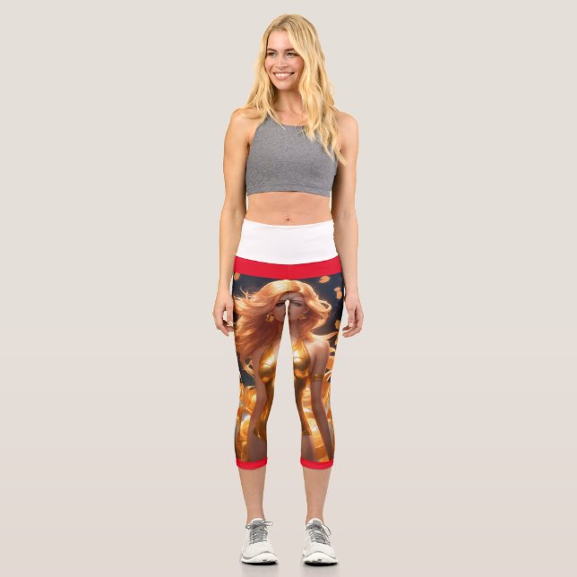 Goddess of Love: Portrait of Aphrodite Capri Leggings (Front)