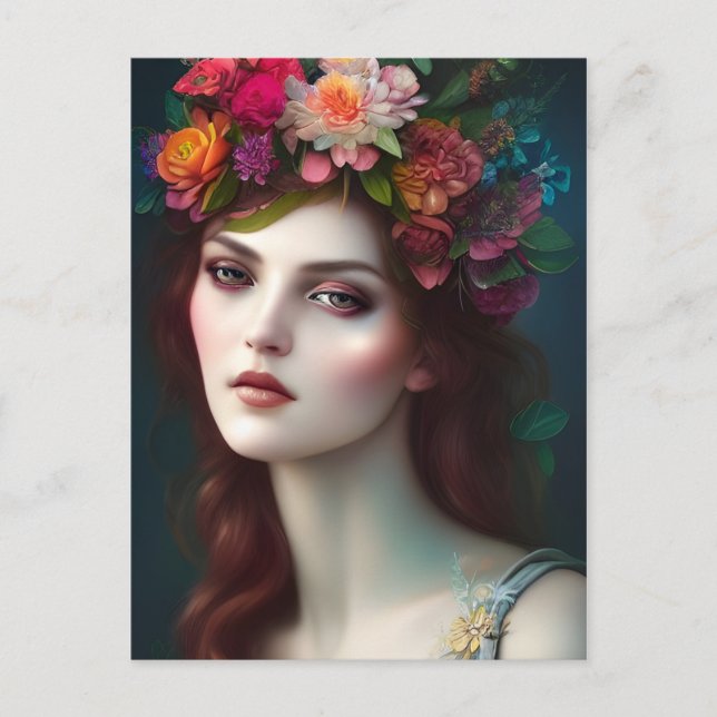 Goddess of Love Stunning Flower Portrait   Postcard (Front)