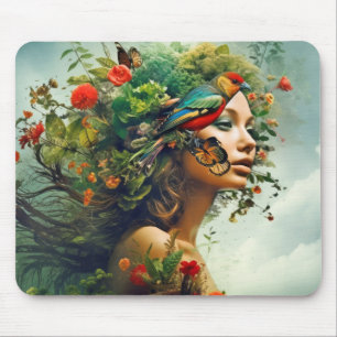 Goddess Of Nature Mystical Ethereal Fantasy World Mouse Pad
