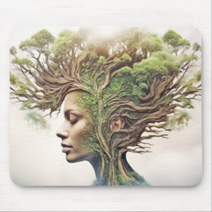 Goddess Of Nature Mystical Ethereal Fantasy World Mouse Pad
