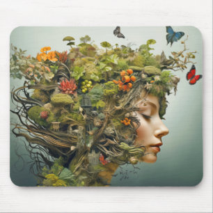 Goddess Of Nature Mystical Ethereal Fantasy World Mouse Pad