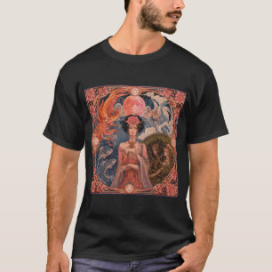 Goddess of the Four Elements - Art Nouveau, Pink M T-Shirt