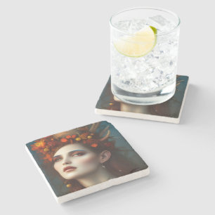 Goddess of the Harvest Fantasy Stone Coaster