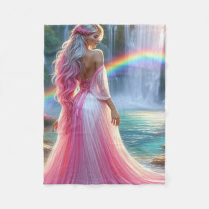 Goddess of the Rainbow Vale Fleece Blanket