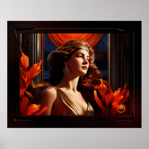 Goddess Of The Sun Art Deco Romantic Glamour Poster