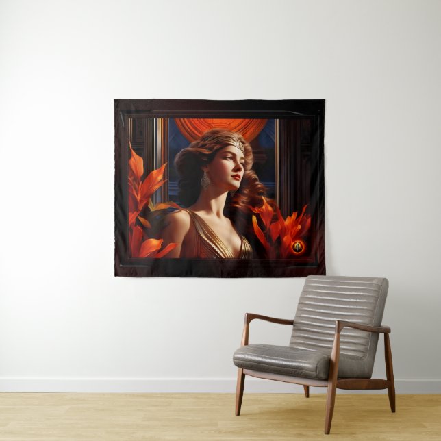 Goddess Of The Sun Art Deco Romantic Glamour Tapestry (In Situ (Horizontal))