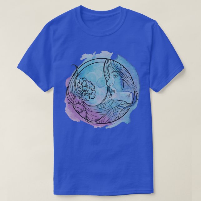 Goddess on Watercolor Love T-Shirt (Design Front)
