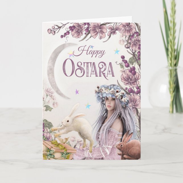 Goddess Ostara Pagan Greeting Card (Front)