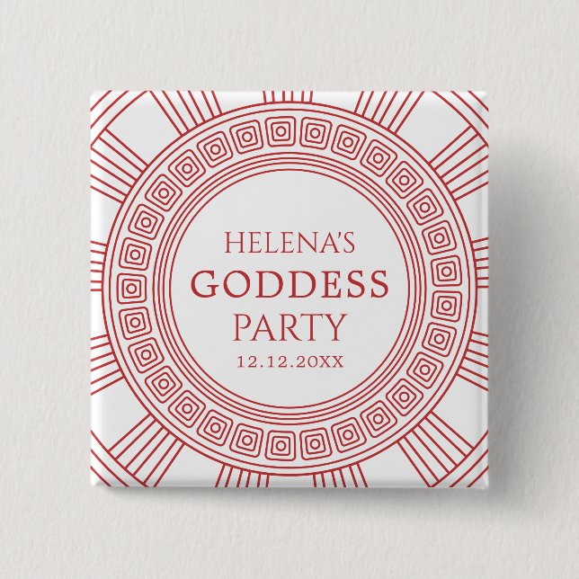 Goddess Party 15 Cm Square Badge (Front)