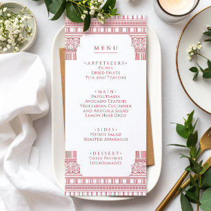Goddess Party Party Menu in pink