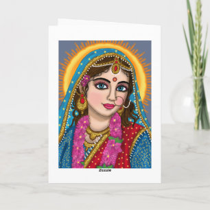 Goddess Radha Greeting Card   Divine Hindu Devi Ra