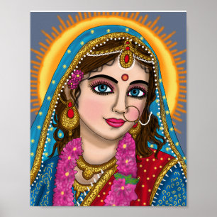 Goddess Radha Poster Divine Hindu Devi Radha Spi