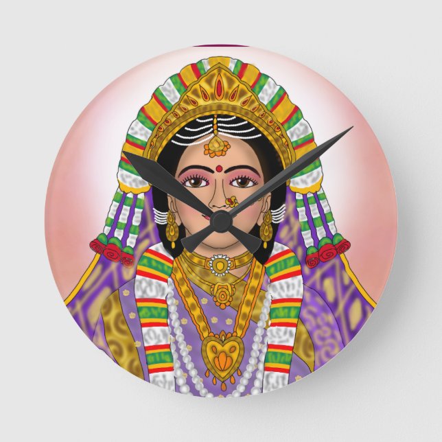 Goddess Radha Wall Clock (Front)