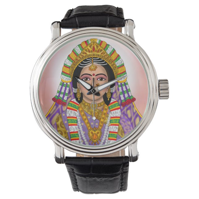 Goddess Radha Wall Clock Watch (Front)