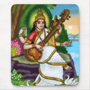 Goddess Saraswati Mouse Pad