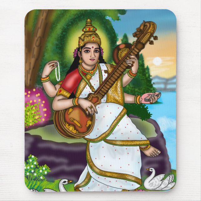 Goddess Saraswati Mouse Pad (Front)