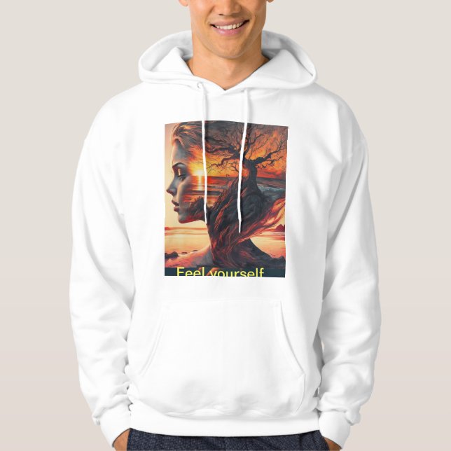 goddess silhouette and a sunset coast. hoodie (Front)