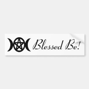 Goddess Symbol Pentacle with Moons Blessed Be! Bumper Sticker