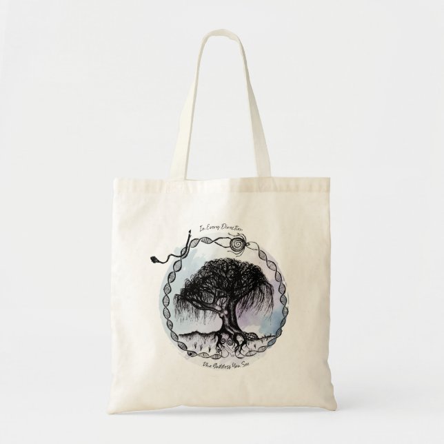Goddess Tree In Every Direction on Purple Tote Bag (Front)