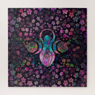 Goddess Triple moon with triskele Jigsaw Puzzle