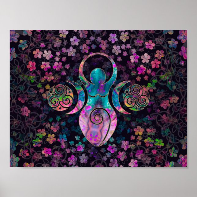 Goddess Triple moon with triskele Poster (Front)