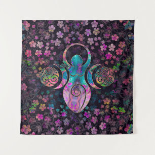 Goddess Triple moon with triskele Tapestry