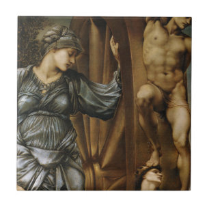Goddess Turning the Wheel of Fortune (Burne-Jones) Ceramic Tile