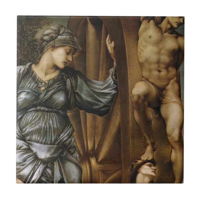 Goddess Turning the Wheel of Fortune (Burne-Jones) Ceramic Tile (Front)