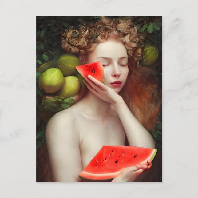 Goddess With Watermelon Postcard (Front)