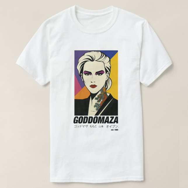 GODDOMAZA EAST. 1985 COLORED MEN WHITE TEE (Design Front)