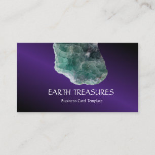 Gode Green and Purple Fluorite Healing Crystals Business Card