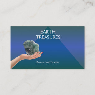 Gode Green and Purple Fluorite Healing Crystals Business Card