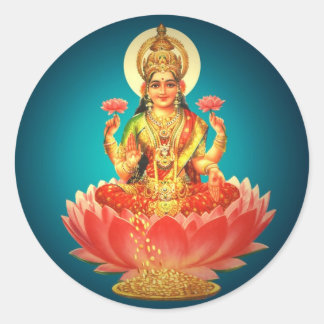 Godess Laxmi Classic Round Sticker