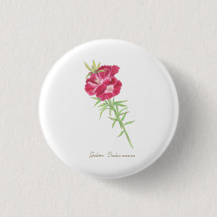 Godetia 3 cm round badge
