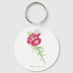 Godetia button keychain