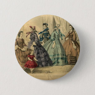 Godey's Ladies Book Victorian Fashion Plate Weddin 6 Cm Round Badge