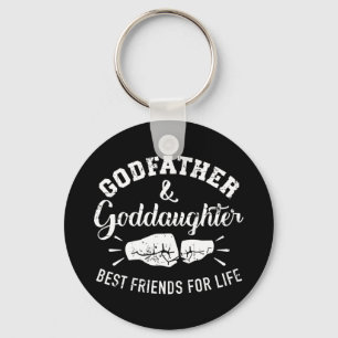 Godfather and goddaughter friends for life key ring