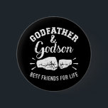 Godfather and godson friends for life 6 cm round badge<br><div class="desc">Godfather best friends life godchild godson goddaughter godmother nephew niece aunt uncle child baby pregnancy pregnant maternity family relatives kid baby girl boy</div>