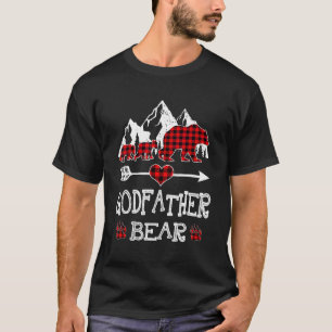 Godfather Bear Christmas Pajama Red Plaid Buffalo  T-Shirt